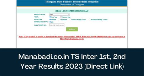 tsbie inter results 2024 manabadi